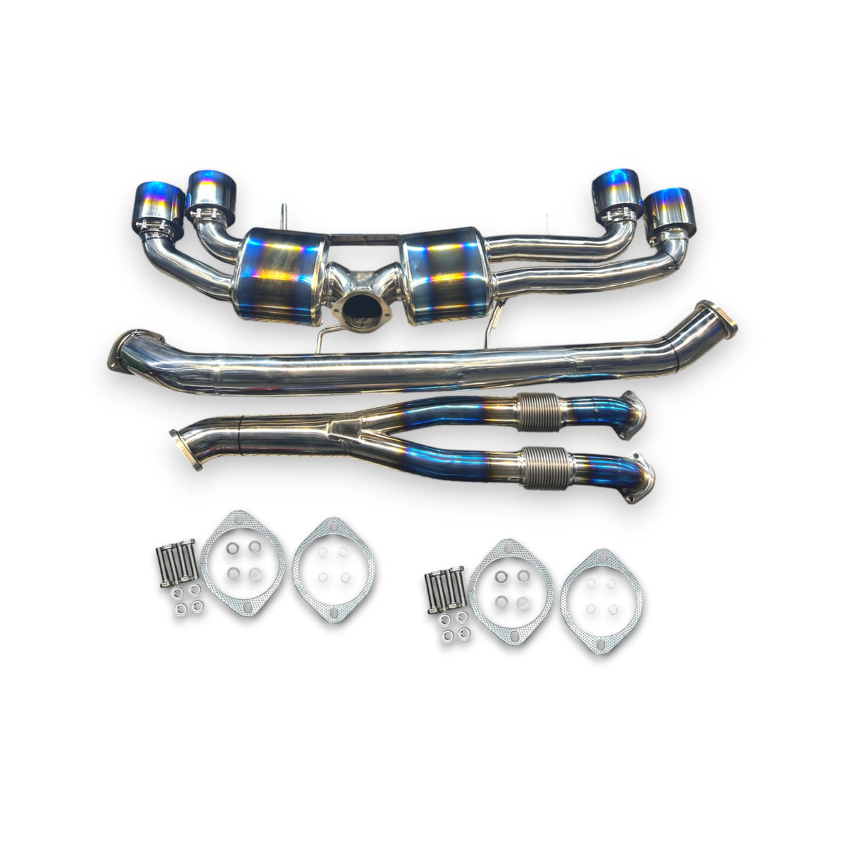 SZM 4 INCH 102MM TITANIUM COMPLETE EXHAUST SYSTEM NISSAN GTR R35