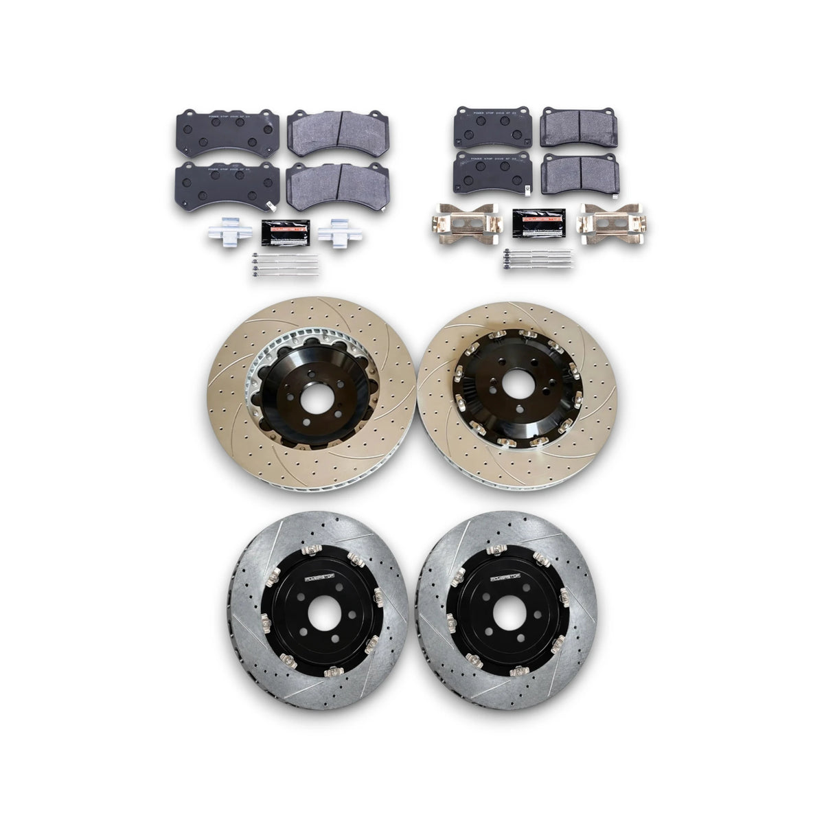 POWERSTOP NISSAN GTR R35 TRACKDAY BRAKE KIT (STEEL FRONT AND REAR ROTORS + TRACKDAY PADS)