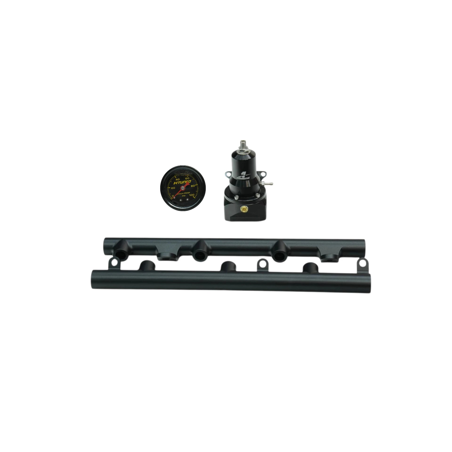 SZM FUEL RAIL KIT WITH AEROMOTIVE REGULATOR AND FUEL GAUGE