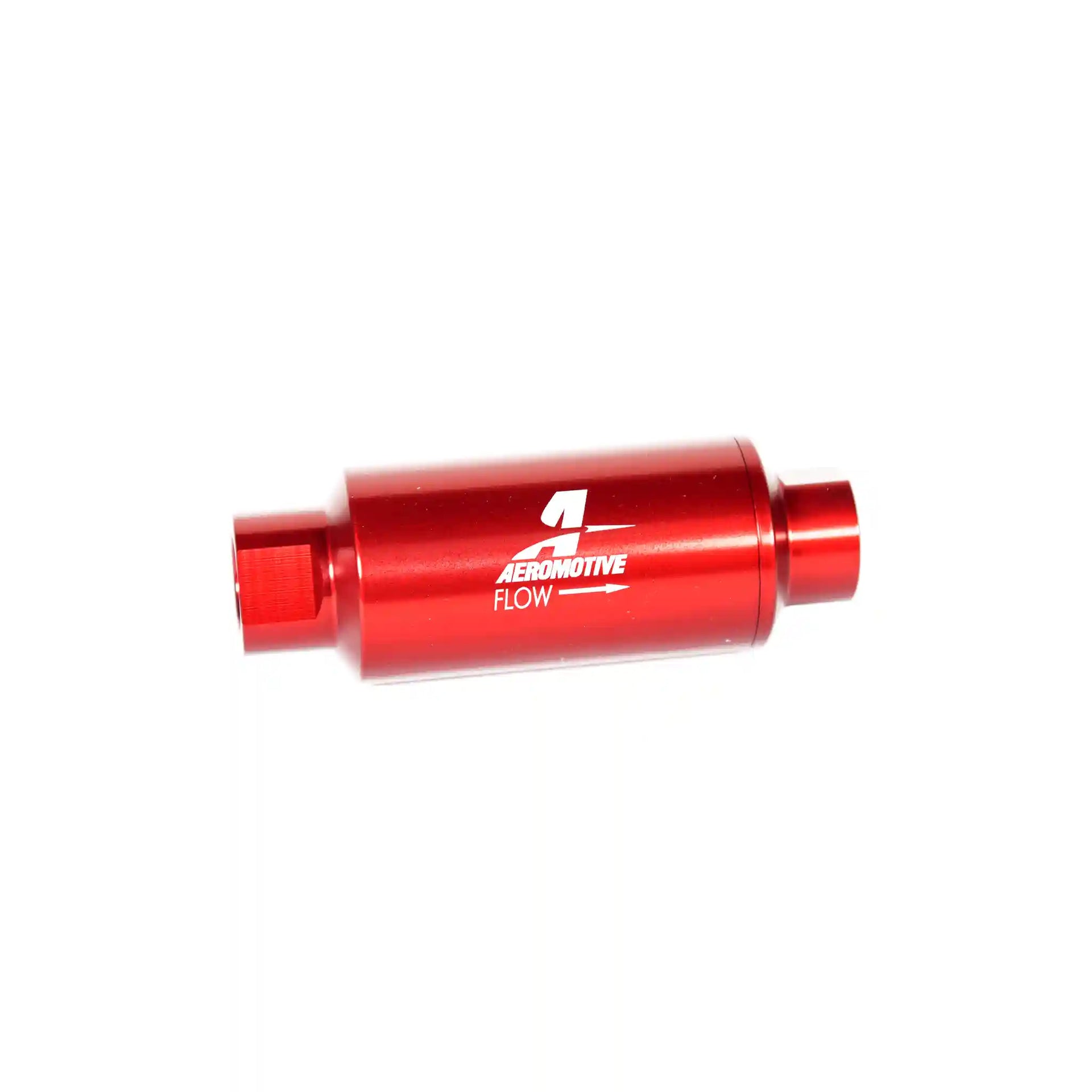 AEROMOTIVE 12304 100 MICRON RED FUEL FILTER WITH ORB-10 PORTS & STAINLESS MESH ELEMENT
