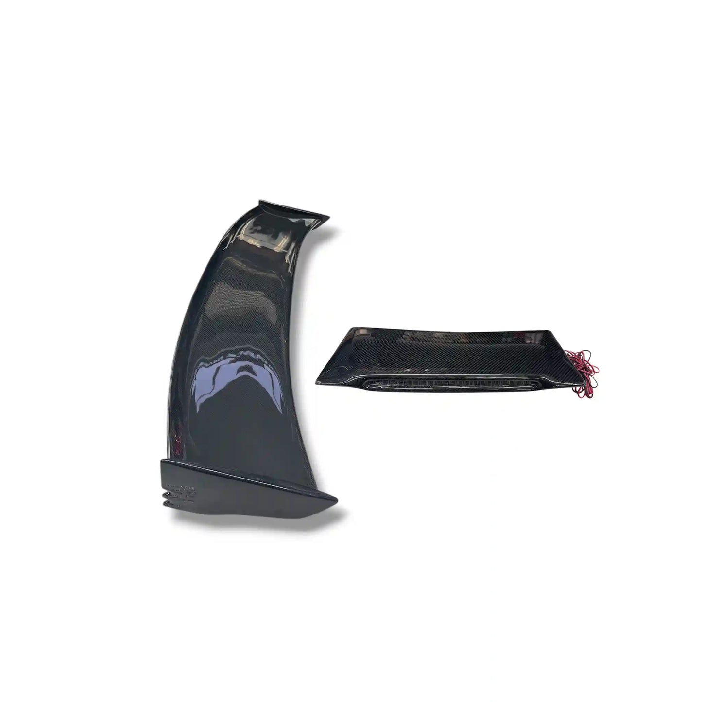 SPOILER TRASEIRO DE FIBRA DE CARBONO ESTILO NISSAN GTR R35 NISMO 2015+ COM LUZ BRANCA
